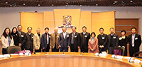President Tuan (middle) and CUHK members warmly welcome the academician delegation from CAS